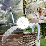 Darrahopens Home & Garden > Shading > Umbrellas & Sunshades Clear Transparent Umbrella Long Handle Auto Open PVC Rain Parasol 71cm