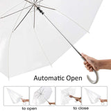 Darrahopens Home & Garden > Shading > Umbrellas & Sunshades Clear Transparent Umbrella Long Handle Auto Open PVC Rain Parasol 71cm