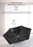 Darrahopens Home & Garden > Shading > Umbrellas & Sunshades Compact Mini Pocket Umbrella UPF50+ Sun Protection Lightweight Travel Parasol - Windproof 5-Fold Rain Shade with Flat Gold Handle (Pink)