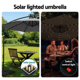 Darrahopens Home & Garden > Shading > Umbrellas & Sunshades Instahut Outdoor Umbrella 3M Cantilever Beach LED Base Garden Sun Patio Charcoal