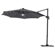 Darrahopens Home & Garden > Shading > Umbrellas & Sunshades Instahut Outdoor Umbrella 3m Solar LED Offset Cantilever Patio Parasol Charcoal In Australia - Darrahopens