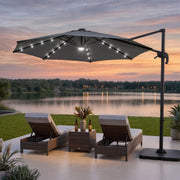 Darrahopens Home & Garden > Shading > Umbrellas & Sunshades Instahut Outdoor Umbrella 3m Solar LED Offset Cantilever Patio Parasol Charcoal In Australia - Darrahopens