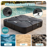 Darrahopens Home & Garden > Shading > Umbrellas & Sunshades Instahut Outdoor Umbrella Base 2 Fillable 60kg Cantilever Umbrella Base with Wheels 84cm In Australia - Darrahopens