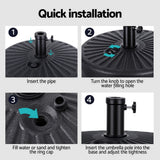 Darrahopens Home & Garden > Shading > Umbrellas & Sunshades Instahut Outdoor Umbrella Base Weight Round Plastic Pole Holder 30-48mm Beach