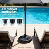 Darrahopens Home & Garden > Shading > Umbrellas & Sunshades Instahut Outdoor Umbrella Base Weight Round Plastic Pole Holder 30-48mm Beach
