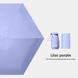 Darrahopens Home & Garden > Shading > Umbrellas & Sunshades Lilac purple Compact Mini Travel Umbrella UPF50+ UV Protection Waterproof 6-Fold Flat Design Lightweight Sun & Rain Parasol for Handbag