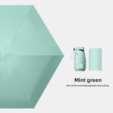 Darrahopens Home & Garden > Shading > Umbrellas & Sunshades Mint green Compact Mini Travel Umbrella UPF50+ UV Protection Waterproof 6-Fold Flat Design Lightweight Sun & Rain Parasol for Handbag