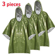 Darrahopens Home & Garden > Shading > Umbrellas & Sunshades Outdoor Emergency Waterproof Insulated Raincoat, Portable Folding Camping and Hiking Cold-Weather Raincoat – Green