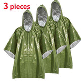 Darrahopens Home & Garden > Shading > Umbrellas & Sunshades Outdoor Emergency Waterproof Insulated Raincoat, Portable Folding Camping and Hiking Cold-Weather Raincoat – Green