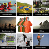 Darrahopens Home & Garden > Shading > Umbrellas & Sunshades Outdoor Emergency Waterproof Insulated Raincoat, Portable Folding Camping and Hiking Cold-Weather Raincoat – Orange