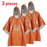 Darrahopens Home & Garden > Shading > Umbrellas & Sunshades Outdoor Emergency Waterproof Insulated Raincoat, Portable Folding Camping and Hiking Cold-Weather Raincoat – Orange
