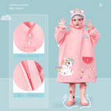 Darrahopens Home & Garden > Shading > Umbrellas & Sunshades Pink unicorn  Kids Waterproof Raincoat with Expandable Backpack Slot Hooded Rain Jacket for Boys & Girls School & Outdoor(size:M)