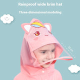 Darrahopens Home & Garden > Shading > Umbrellas & Sunshades Pink unicorn  Kids Waterproof Raincoat with Expandable Backpack Slot Hooded Rain Jacket for Boys & Girls School & Outdoor(size:M)