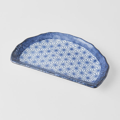 Darrahopens Home & Garden > Shading > Umbrellas & Sunshades Plate Tempura 21cm Indigo Blue Starburst Design