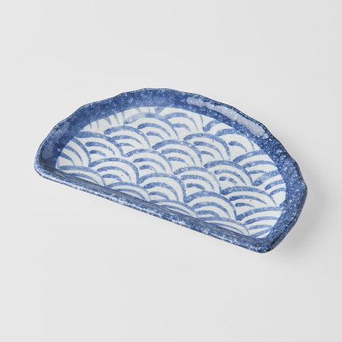 Darrahopens Home & Garden > Shading > Umbrellas & Sunshades Plate Tempura 21cm Indigo Blue Wave Design