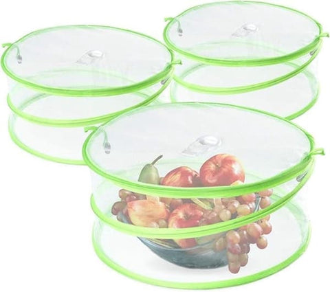 Darrahopens Home & Garden > Shading > Umbrellas & Sunshades Pop-Up Food Umbrellas with Fine Mesh - Foldable Bottomless Insect Screen - Ideal for Home and Camping - Green 3-Pack