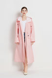 Darrahopens Home & Garden > Shading > Umbrellas & Sunshades Size XL Pink Women's Chic Lightweight Waterproof Raincoat - Long Hooded Packable Rain Jacket with Pouch