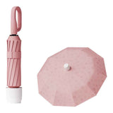 Darrahopens Home & Garden > Shading > Umbrellas & Sunshades Skin Red Foldable Automatic Open Umbrella with Retractable Waterproof Sleeve, Clip Handle and Winproof Dual Rib - Lightweight Rain Sun Umbrella, Large Diameter 105cm, Compact 37cm Storage, Flower Pattern Appears When Wet