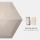 Darrahopens Home & Garden > Shading > Umbrellas & Sunshades Wutong Apricot Compact Mini Travel Umbrella UPF50+ UV Protection Waterproof 6-Fold Flat Design Lightweight Sun & Rain Parasol for Handbag