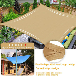 Darrahopens Home & Garden > Shading Waterproof Shade Sail Awning Cloth Rectangle Triangle Square Sand Sun Canopy AU