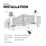 Darrahopens Home & Garden > Solar Panels Double Swing Gate Opener Automatic Full Solar Power Kit Remote Control