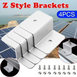 Darrahopens Home & Garden > Solar Panels > Portable Solar Panels 4 Pcs Solar Panel Z-Bracket  Mounting Flat Roof Yacht Rv Mount Aluminum Kit Au