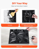 Darrahopens Home & Garden > Solar Panels > Portable Solar Panels VEVOR 3D Wall Panels, 33-Pack 30 x 30 cm PVC Modern Art Minimalist Diamond Tiles, 2.97 m² Coverage Accent Wall Panel, Interior Home Decor for Ceiling, Bedroom, Living Room, Gaming Room, Matte Black