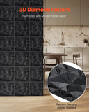 Darrahopens Home & Garden > Solar Panels > Portable Solar Panels VEVOR 3D Wall Panels, 33-Pack 30 x 30 cm PVC Modern Art Minimalist Diamond Tiles, 2.97 m² Coverage Accent Wall Panel, Interior Home Decor for Ceiling, Bedroom, Living Room, Gaming Room, Matte Black