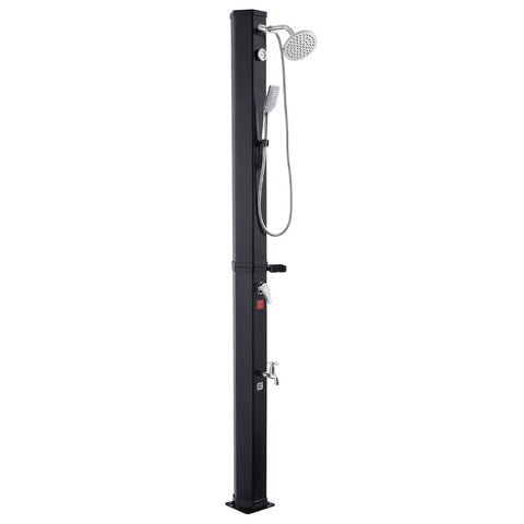 Darrahopens Home & Garden > Solar Panels > Portable Solar Panels VEVOR 40L Solar Heated Shower, 205cm Showerhead Height Outdoor Shower, with Handheld & Foot Faucet, Hot & Cold Water Adjustment, Freestanding for Backyard Poolside Beach Pool, Black