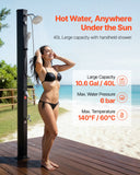 Darrahopens Home & Garden > Solar Panels > Portable Solar Panels VEVOR 40L Solar Heated Shower, 205cm Showerhead Height Outdoor Shower, with Handheld & Foot Faucet, Hot & Cold Water Adjustment, Freestanding for Backyard Poolside Beach Pool, Black