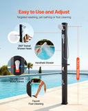 Darrahopens Home & Garden > Solar Panels > Portable Solar Panels VEVOR 40L Solar Heated Shower, 205cm Showerhead Height Outdoor Shower, with Handheld & Foot Faucet, Hot & Cold Water Adjustment, Freestanding for Backyard Poolside Beach Pool, Black