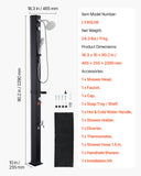 Darrahopens Home & Garden > Solar Panels > Portable Solar Panels VEVOR 40L Solar Heated Shower, 205cm Showerhead Height Outdoor Shower, with Handheld & Foot Faucet, Hot & Cold Water Adjustment, Freestanding for Backyard Poolside Beach Pool, Black