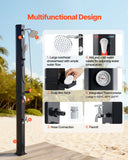 Darrahopens Home & Garden > Solar Panels > Portable Solar Panels VEVOR 40L Solar Heated Shower, 205cm Showerhead Height Outdoor Shower, with Handheld & Foot Faucet, Hot & Cold Water Adjustment, Freestanding for Backyard Poolside Beach Pool, Black