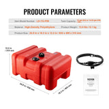 Darrahopens Home & Garden > Solar Panels > Portable Solar Panels VEVOR Boat Fuel Tank Portable Marine Outboard Gas Tank 12 Gal/55L with Hose