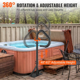 Darrahopens Home & Garden > Solar Panels > Portable Solar Panels VEVOR Hot Tub Handrail, 360 Rotatable Spa Side Handrail with 48"-63" Adjustable Height, Rust-proof Aluminum Spa Step Hot Tub Hand Rail with Slide-Under Mount Base for Indoor & Outdoor, 600LBS Capacity
