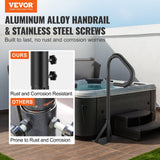 Darrahopens Home & Garden > Solar Panels > Portable Solar Panels VEVOR Hot Tub Handrail, 360 Rotatable Spa Side Handrail with 48"-63" Adjustable Height, Rust-proof Aluminum Spa Step Hot Tub Hand Rail with Slide-Under Mount Base for Indoor & Outdoor, 600LBS Capacity