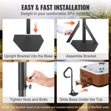 Darrahopens Home & Garden > Solar Panels > Portable Solar Panels VEVOR Hot Tub Handrail, 360 Rotatable Spa Side Handrail with 48"-63" Adjustable Height, Rust-proof Aluminum Spa Step Hot Tub Hand Rail with Slide-Under Mount Base for Indoor & Outdoor, 600LBS Capacity