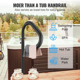 Darrahopens Home & Garden > Solar Panels > Portable Solar Panels VEVOR Hot Tub Handrail, 360 Rotatable Spa Side Handrail with 48"-63" Adjustable Height, Rust-proof Aluminum Spa Step Hot Tub Hand Rail with Slide-Under Mount Base for Indoor & Outdoor, 600LBS Capacity