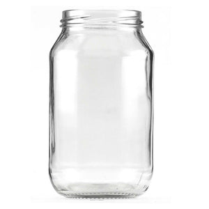 Darrahopens Home & Garden > Storage 10x 1L Flint Glass Jars + Twist Finish Lids - Round Food Storage Preserving