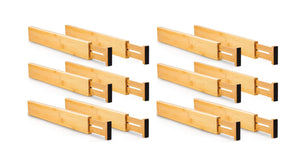 Darrahopens Home & Garden > Storage 12 Pack Bamboo Adjustable Kitchen Drawer Dividers (Large, 44-55 cm)