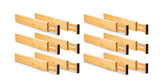 Darrahopens Home & Garden > Storage 12 Pack Bamboo Adjustable Kitchen Drawer Dividers (Large, 44-55 cm)