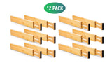 Darrahopens Home & Garden > Storage 12 Pack Bamboo Adjustable Kitchen Drawer Dividers (Large, 44-55 cm)