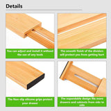 Darrahopens Home & Garden > Storage 12 Pack Bamboo Adjustable Kitchen Drawer Dividers (Large, 44-55 cm)