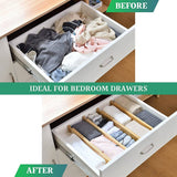 Darrahopens Home & Garden > Storage 12 Pack Bamboo Adjustable Kitchen Drawer Dividers (Large, 44-55 cm)