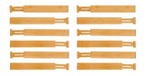 Darrahopens Home & Garden > Storage 12 Pack Bamboo Adjustable Kitchen Drawer Dividers (Large, 44-55 cm)