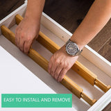 Darrahopens Home & Garden > Storage 12 Pack Bamboo Adjustable Kitchen Drawer Dividers (Large, 44-55 cm)
