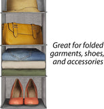Darrahopens Home & Garden > Storage 2 Pack 5-Tier Shelf Hanging Closet Organizer and Storage for Clothes (Grey)