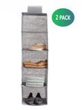 Darrahopens Home & Garden > Storage 2 Pack 5-Tier Shelf Hanging Closet Organizer and Storage for Clothes (Grey)