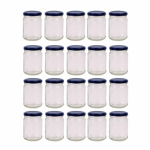 Darrahopens Home & Garden > Storage 20x 150ml Flint Glass Jars + Twist Finish - Lids Round Food Storage Small Spices