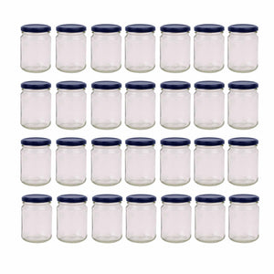Darrahopens Home & Garden > Storage 28x 250ml Flint Glass Jars +  Twist Lids - Round Food Storage Small Spices